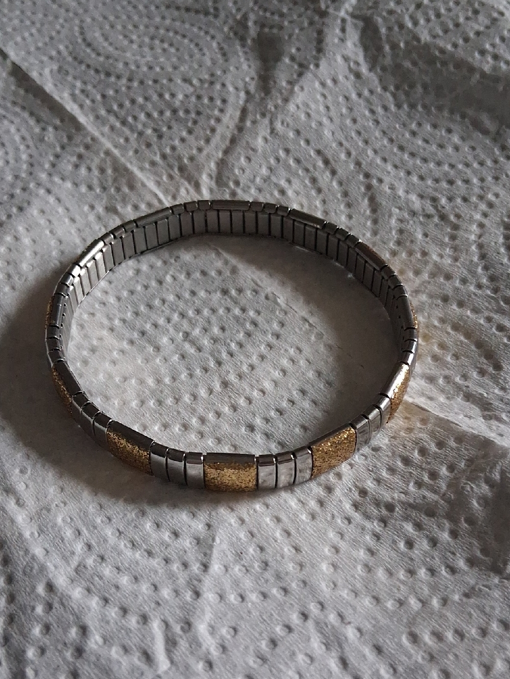 Two-Tone Stretch Bracelet in Gold and Silver